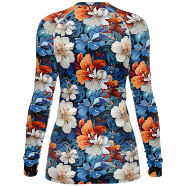 Chokefish™ Long Sleeve Rashguard Floral Woman's Shirt-008